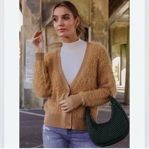 NWT: Central Park West Furry Cardigan, size. XS